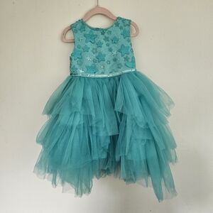 Disney Little Mermaid Teal Starry Tulle Dress